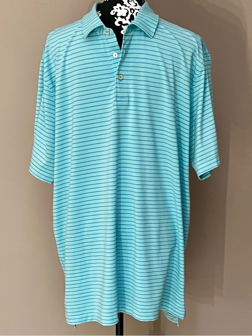 PETER MILLAR Summer Comfort Cottage Blue Drum Performance Polo